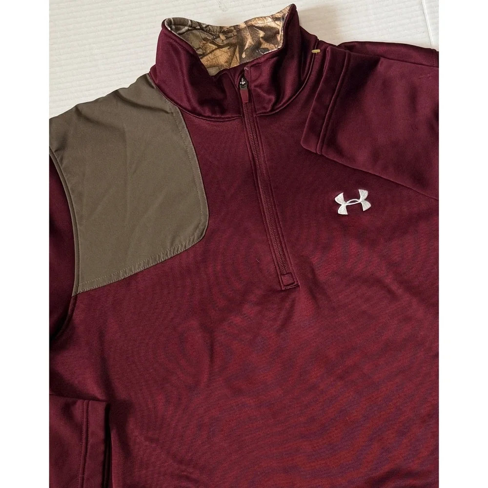 Lot 2 -UNDER ARMOUR - Men's 1/4 Zip Pullover Long Sleeve Hunting Shirt - X-Large